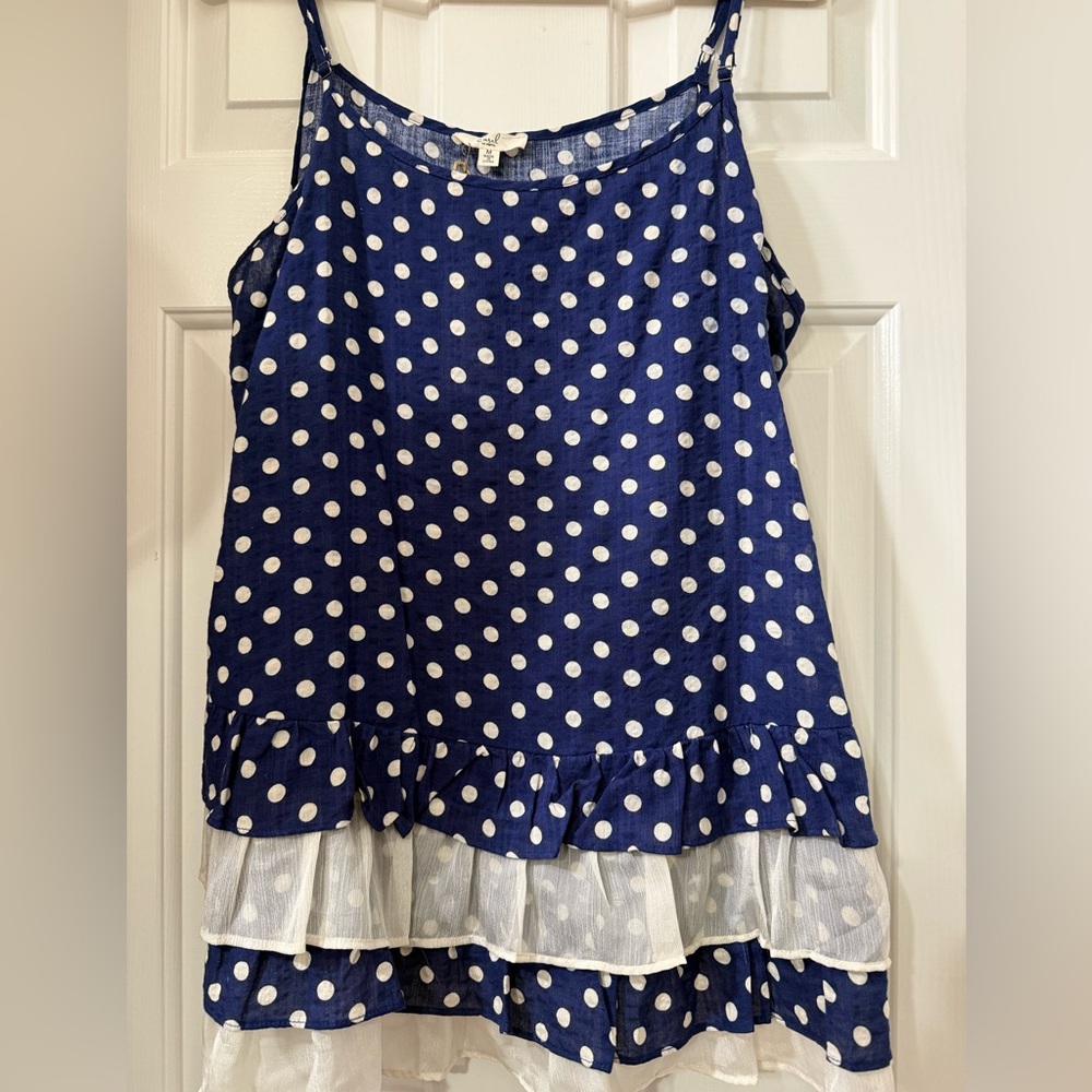 Easel Navy Polka Dot Top *NWT